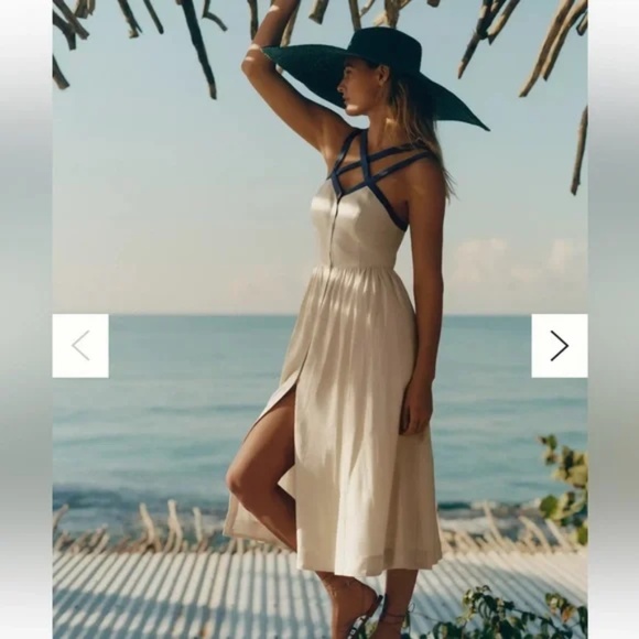 Anthropologie Maeve Button Front Midi Dress - Picture 2 of 16